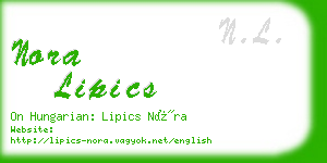 nora lipics business card